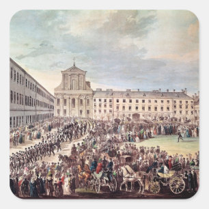 Sticker Carré Enterrement de Ludwig van Beethoven à Vienne