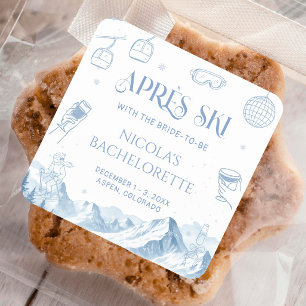 Sticker Carré Enterrement de vie de jeune fille Apres Ski Hiver