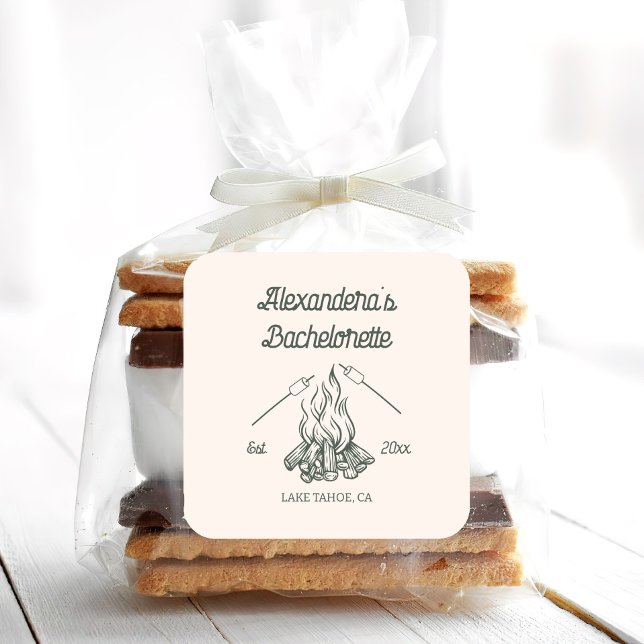 Sticker Carré Enterrement de vie de jeune fille camping-car  (Créateur téléchargé)