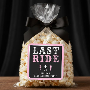 Sticker Carré Enterrement de vie de jeune fille Cowgirl Dernière