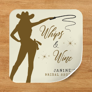 Sticker Carré Enterrement de vie de jeune fille Cowgirl Whips & 