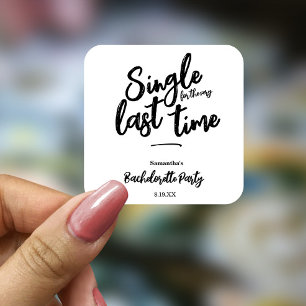Sticker Carré Enterrement de vie de jeune fille minimaliste 