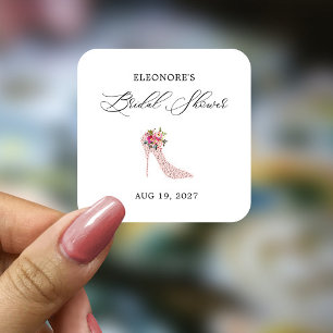Sticker Carré Enterrement de vie de jeune fille Talons Hauts Ros