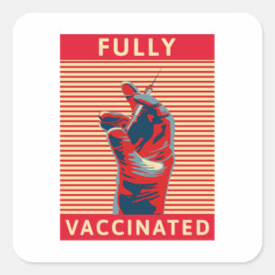 Sticker Carré Entièrement Vacciné