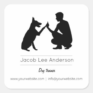 Sticker Carré Entraîneur de chiens / Entraînement de chiens
