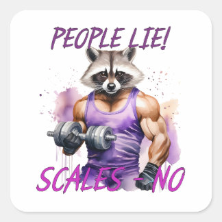 Sticker Carré Entraîneur de course, athlète, haltères