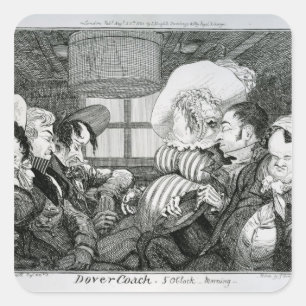 Sticker Carré Entraîneur de Douvres, matin à 5 heures