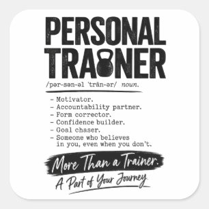 Sticker Carré Entraîneur Personnel Motivateur Coach Fitness