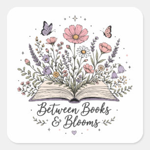 Sticker Carré Entre les livres et les floraisons amoureux des li