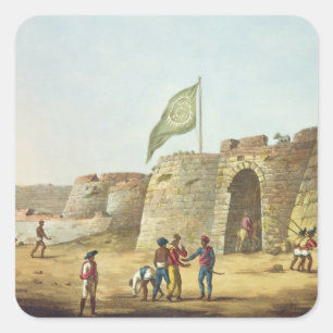 Sticker Carré Entrée Nord dans le Fort de Bangalore, Pla