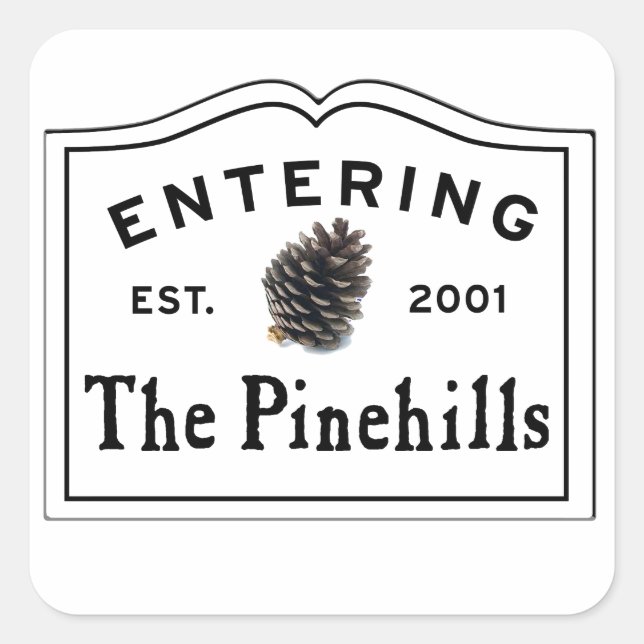 Sticker Carré Entrée Pine Hills Plymouth MA (Devant)