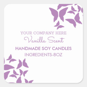 Sticker Carré Entreprise de bougies artisanales fait main Papill