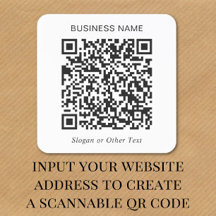 Sticker Carré Entreprise de code QR personnalisé