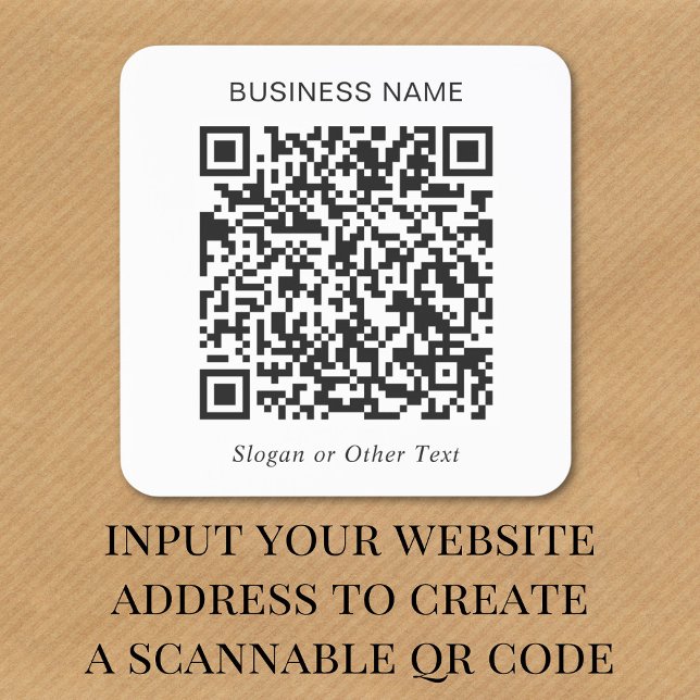 Sticker Carré Entreprise de code QR personnalisé (Créateur téléchargé)