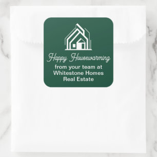 Sticker Carré Entreprise de courtage immobilier Green Realtor su