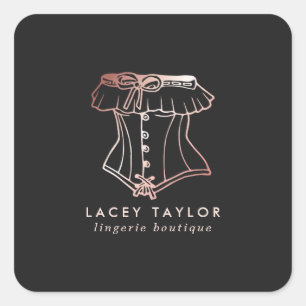 Sticker Carré Entreprise de lingerie de luxe Logo Corset Vintage