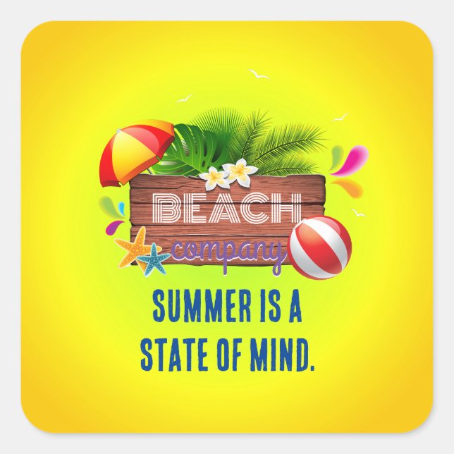 Sticker Carré Entreprise d'été (Devant)