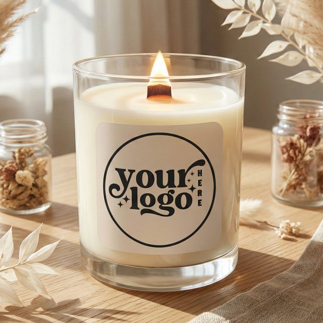 Sticker Carré Entreprise personnalisée Votre logo ici (Custom Company Business Your Logo Here Square Sticker)