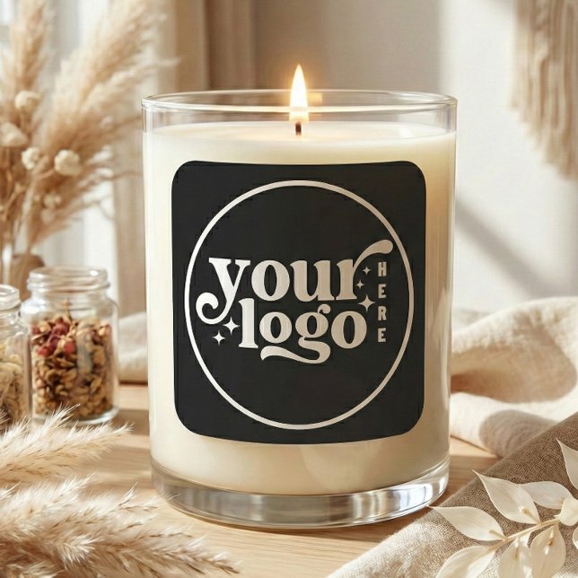 Sticker Carré Entreprise personnalisée Votre logo ici (Custom Company Business Your Logo Here Square Sticker)