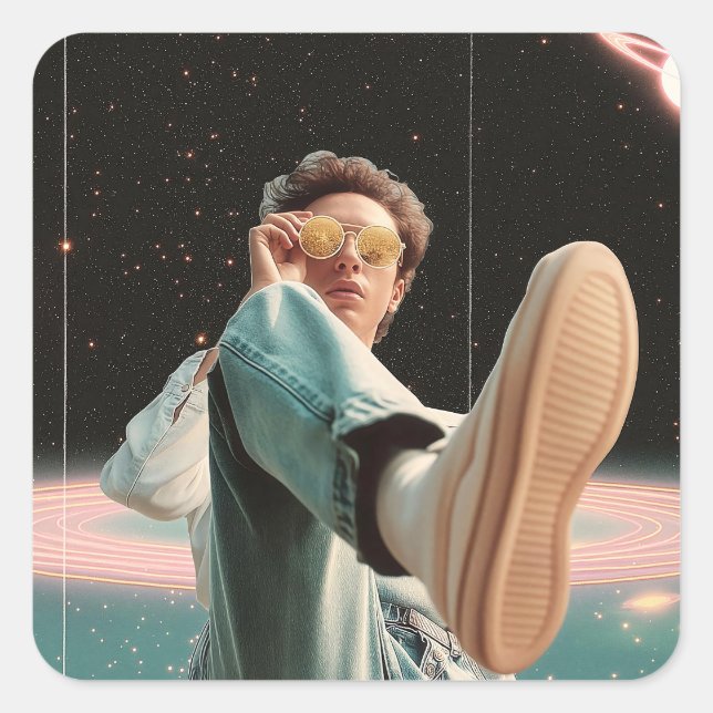 Sticker Carré Entrer en orbite ailleurs (Devant)