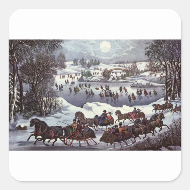 Sticker Carré ENVELOPE SEAL : CENTRAL PARK : New York : 1920 (Devant)