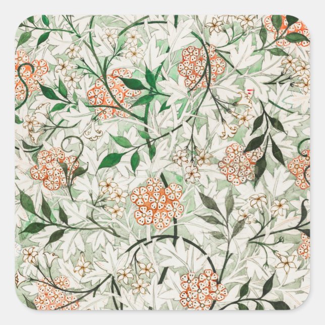STICKER CARRÉ ENVELOPE SEAL : WILLIAM MORRIS : JASMINE (Devant)