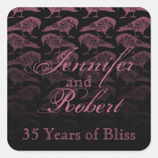 Sticker Carré Enveloppe gothique corbeau violet