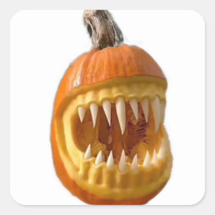 Sticker Carré Enveloppe Jack-O-Lantern