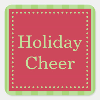 Sticker Carré Enveloppe moderne de Noël avec ornements