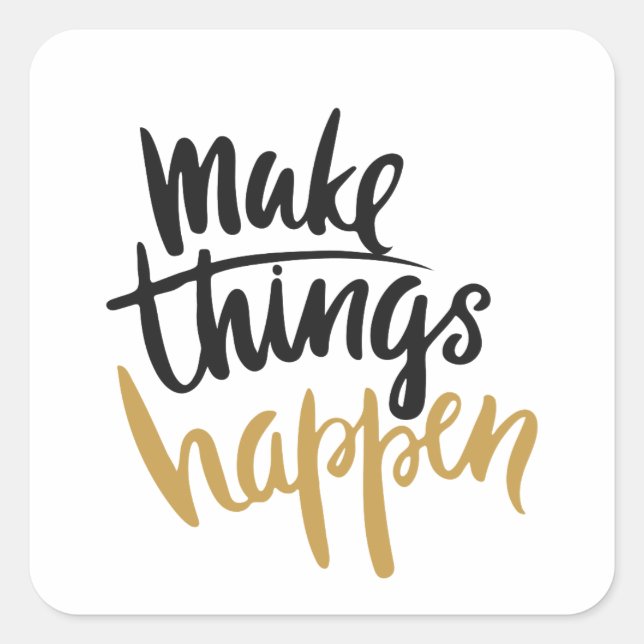 Sticker Carré Enveloppement de cadeau de Noël motivationnel emba (Devant)