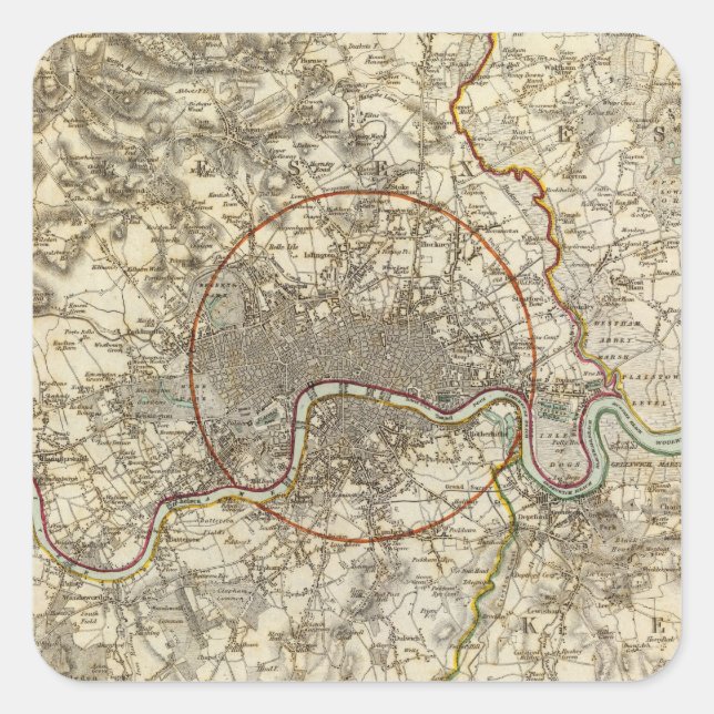Sticker Carré Environs de Londres (Devant)