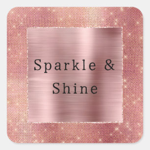 Sticker Carré Éperche rose Gold Glam