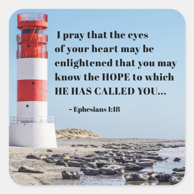 Sticker Carré Éphésiens 1:18 Je prie que vous connaissiez l'ESPO (Devant)