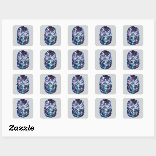 Sticker Carré Epic Cosmic Fantasy World Art (Feuille)