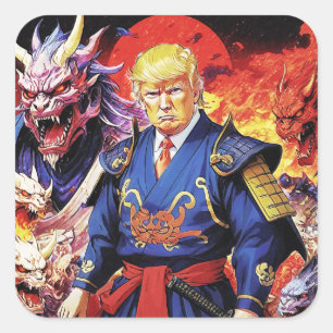 Sticker Carré Epic Trump Samurai Anime