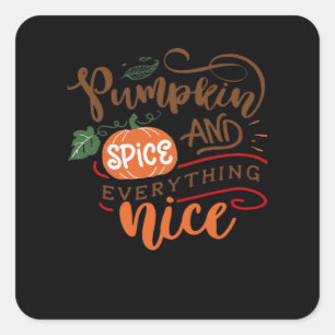 Sticker Carré Épices citrouilles Et Tout Pour L'Automne Et L'Aut