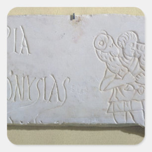 Sticker Carré Épitaphe avec un soulagement du bon berger