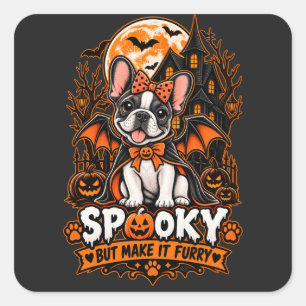 Sticker Carré Épouvantable Mais Rendez-Le Poilu Halloween French