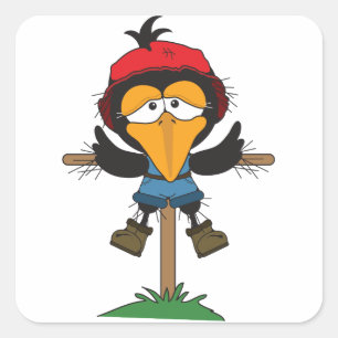 Sticker Carré épouvantail en poste