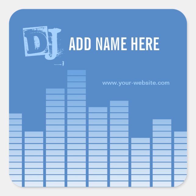 Sticker Carré Equaliseur bleu (Devant)