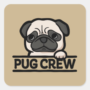 Sticker Carré ÉQUIPAGE DE TOUTOU – Cadeau drôle et mignon pour l