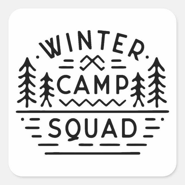 Sticker Carré Équipage du camp d'hiver correspondant (Devant)