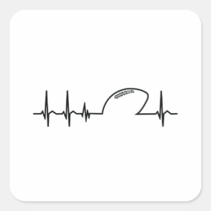 Sticker Carré Équipe américaine de football Heart Heartbeat Idea