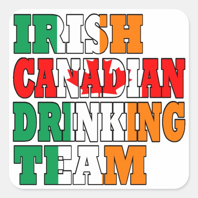 Sticker Carré Équipe canadienne irlandaise de l'alcool (Devant)