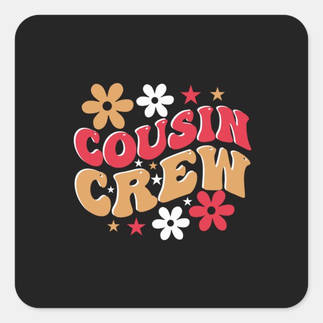 Sticker Carré Équipe de Cousin de Noël (Devant)