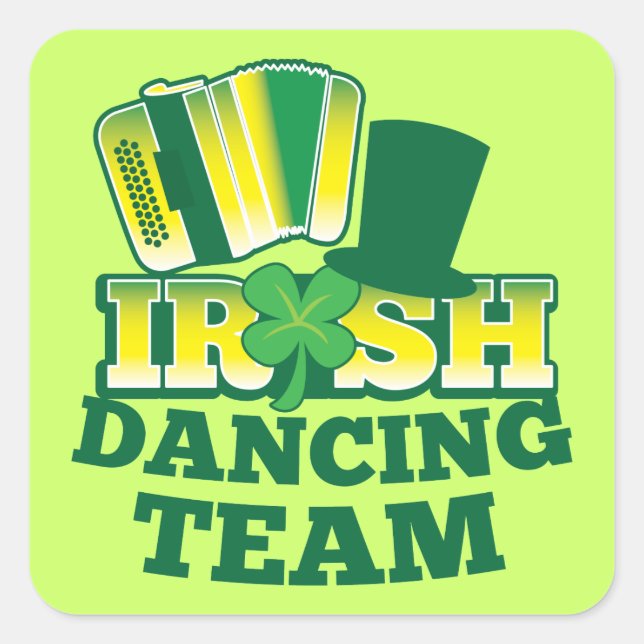 Sticker Carré ÉQUIPE de danse irlandaise (Devant)