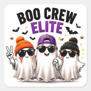 Sticker Carré Équipe de fantômes d'élite drôles amis Halloween