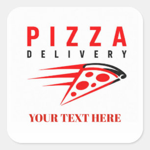 Sticker Carré 🍕 Équipe de livraison de la boutique de pizza Uni