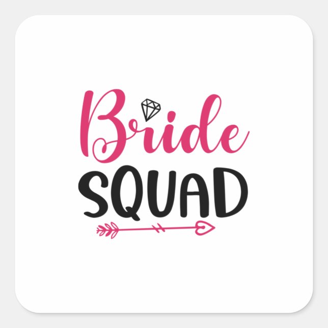 Sticker Carré Équipe de mariée de mariage (Devant)