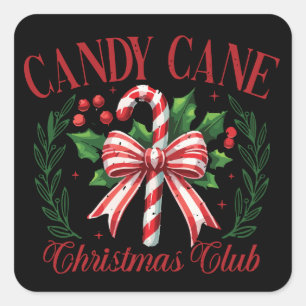 Sticker Carré Équipe de Noël Candy Cane Club Correspondance Hive
